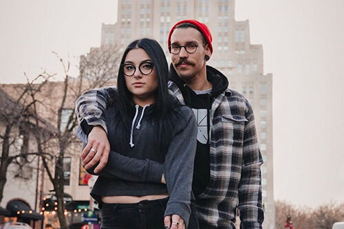 couple wearing eyeglasses