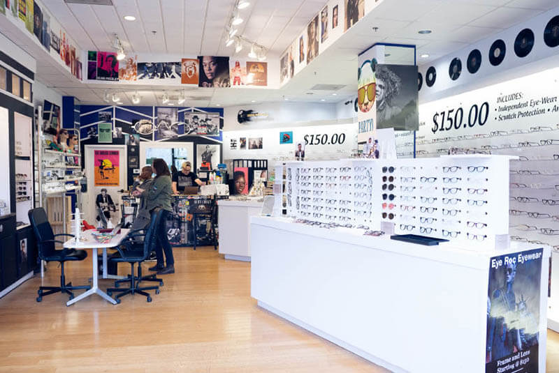 A view of the eyewear shop at Eye Roc in St. Louis, MO.